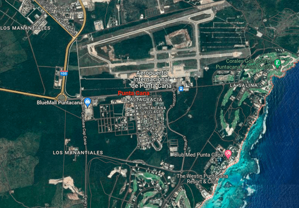 Aeropuerto Internacional de Punta Cana, visto desde el cielo