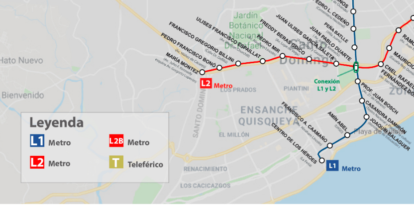 Tres estaciones del Metro pasan por la zona Universitaria de Santo Domingo