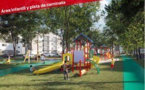 El área infantil al aire libre del proyecto Palmas de Santo Domingo Norte es la más grande de todo el Residencial Ciudad Modelo II