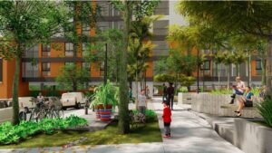 Los parques verdes del proyedto inmobiliario de The Six complementan el estilo de vida verde