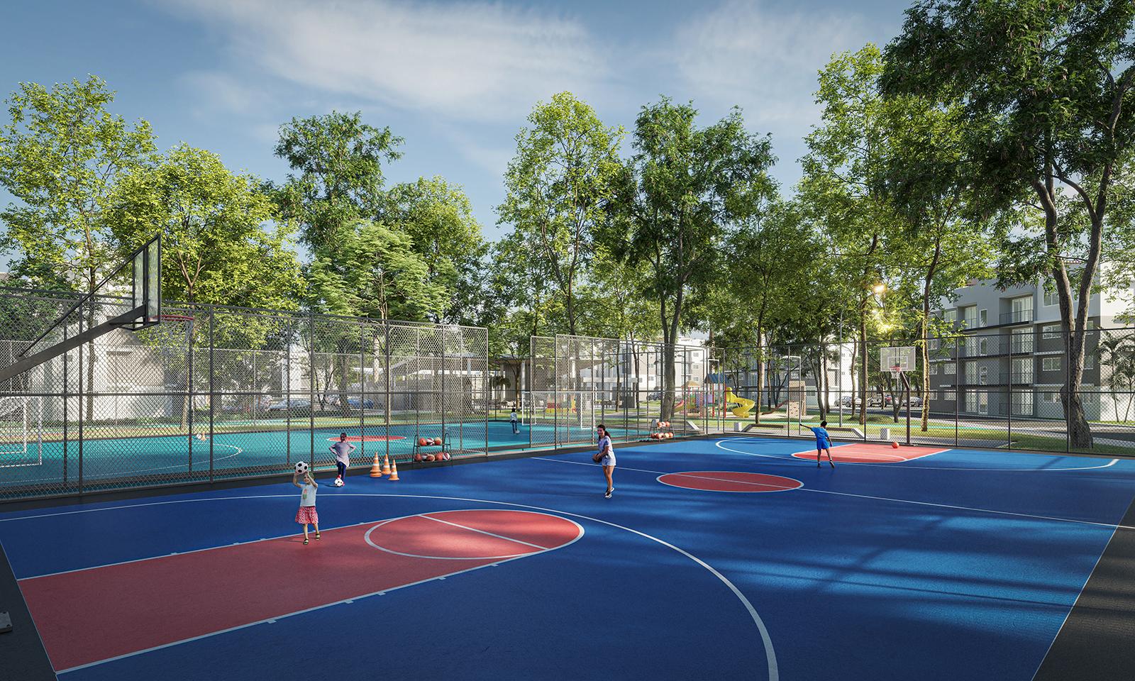 Cancha de basket de Palmas de Santo Domingo Norte
