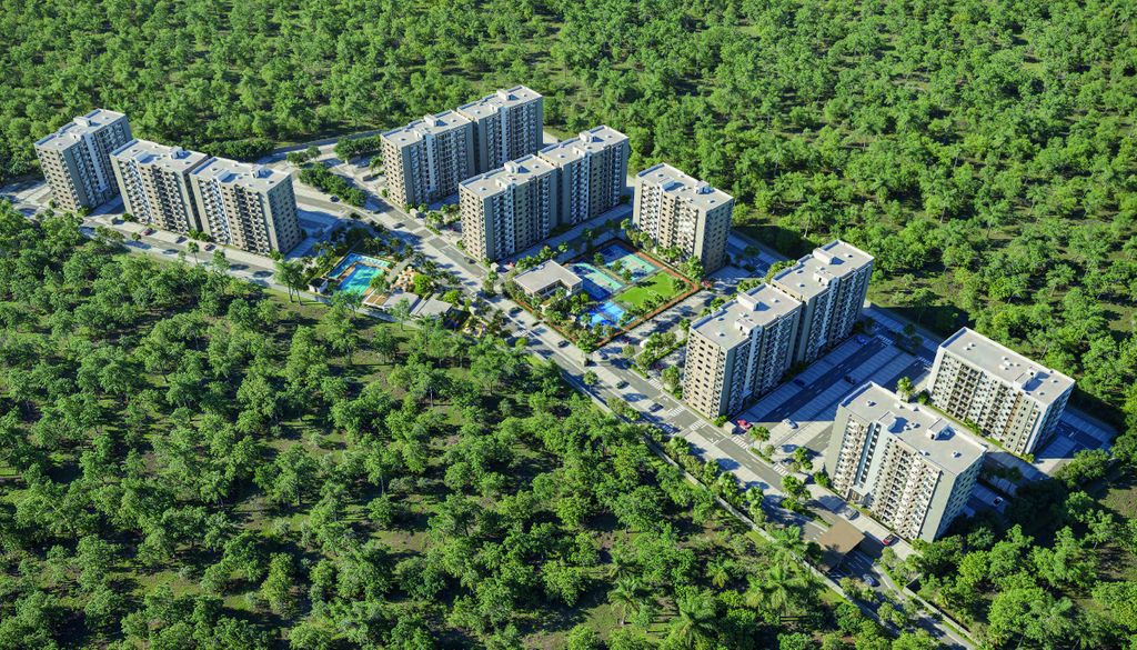 Masterplan de Brisas De Las Colinas 6, renderizado, vista de dron