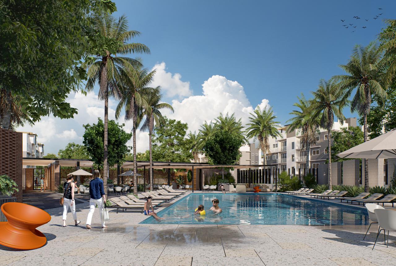 Área de piscina proyecto Palmas de La Romana