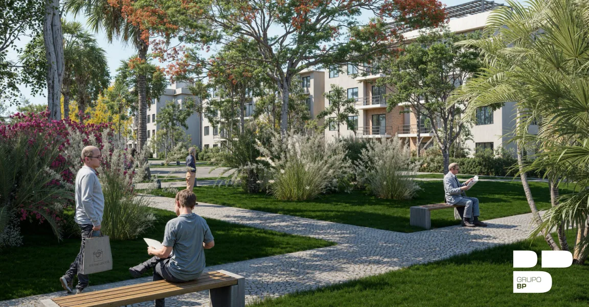 Vista interior del residencial en Bávaro, Punta Cana