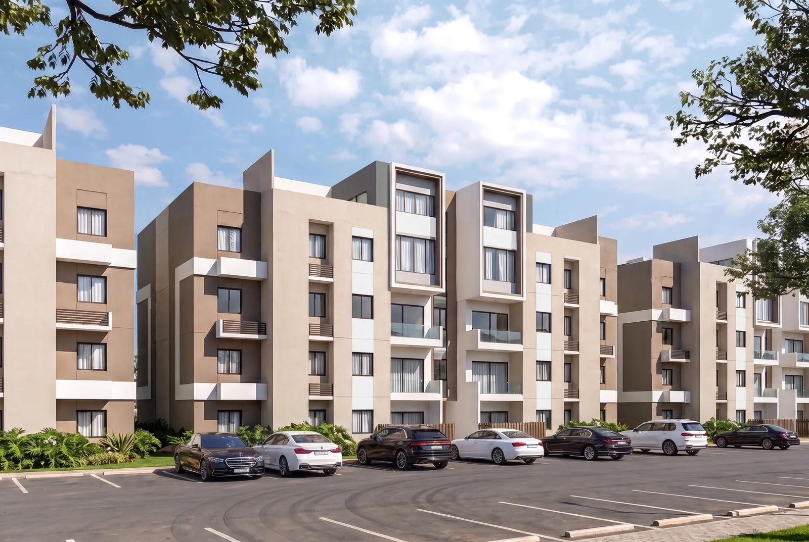 Edificio de la tipología B de Brisas de las Colinas 8, apartamentos de 3 habitaciones, render ilustrativo