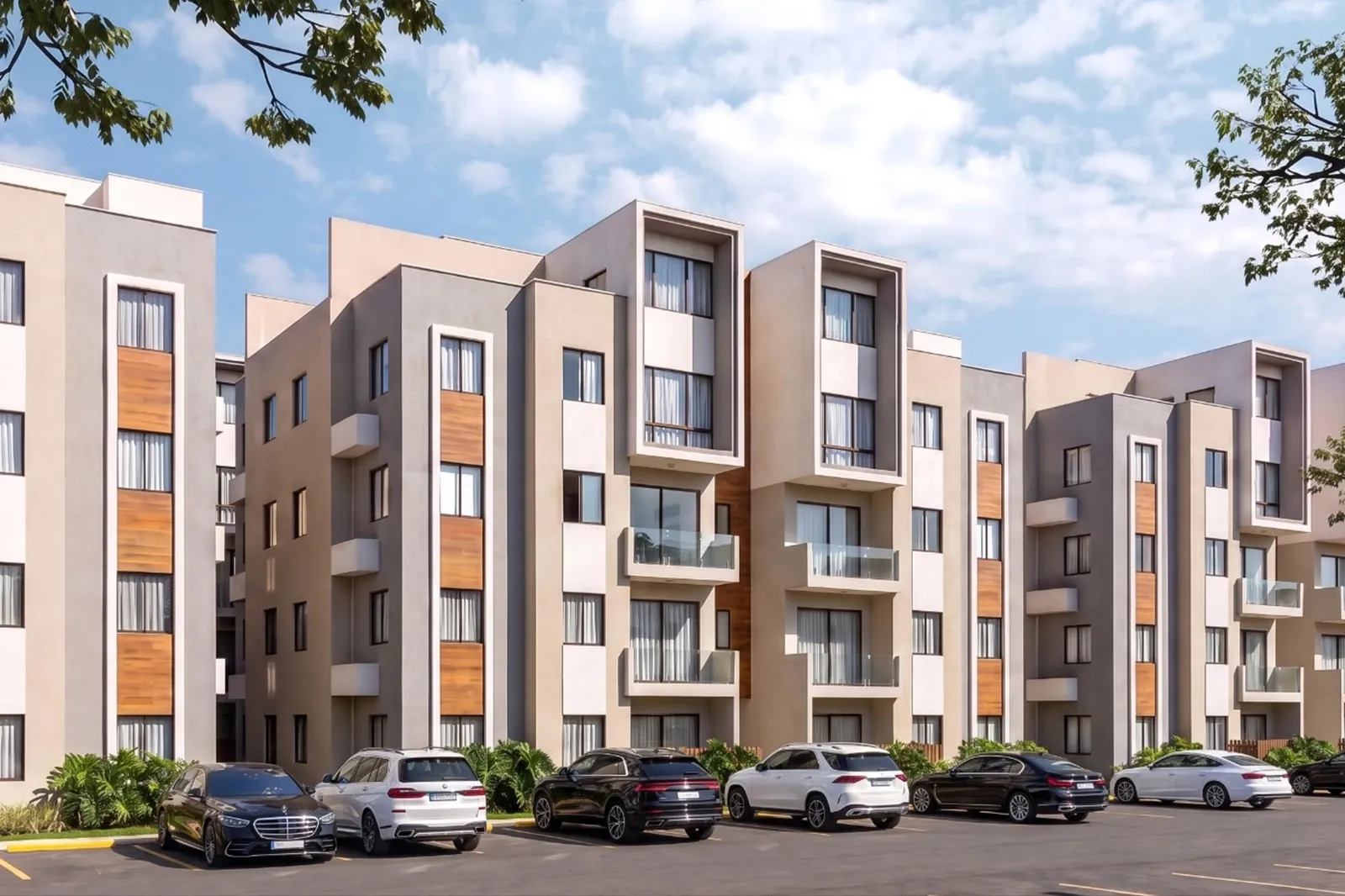 Edificio de la tipología C de Brisas de las Colinas 8, apartamentos de 2 habitaciones, render ilustrativo