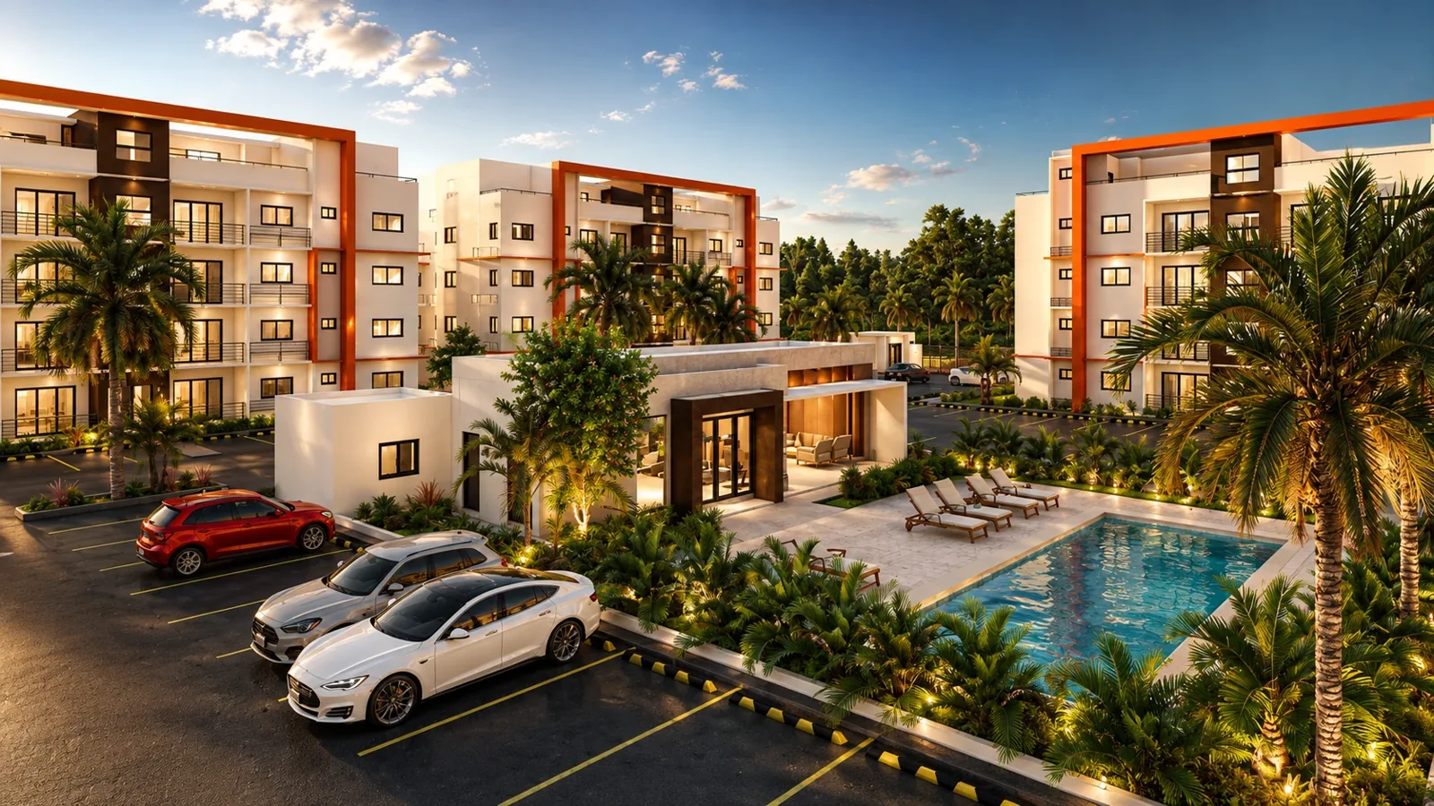 Casa club y piscina de Garden Life Residences