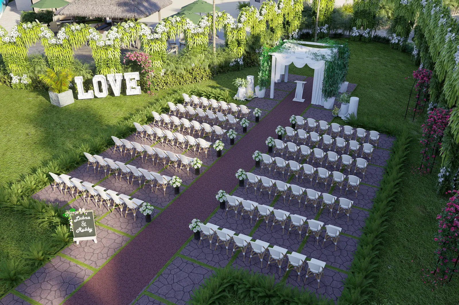 Ceremonia al aire libre en el gazebo de eventos de Cruise On Land Punta Cana
