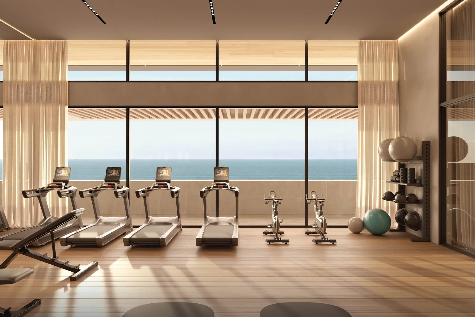 The Gym, gimnasio equipado con vista al mar en Oceanic Juan Dolio