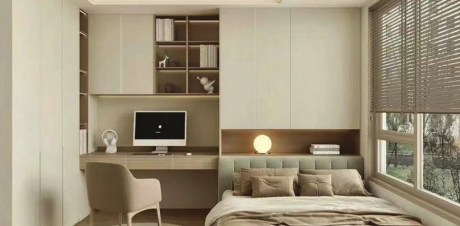 Habitación con escritorio del apartamento Tipo A de Distrito Playa Juan Dolio