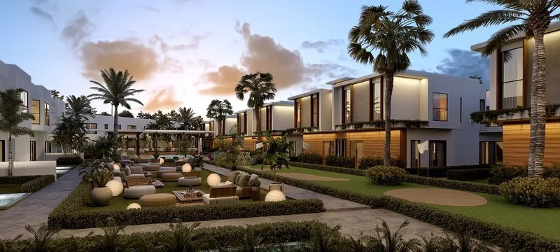 Allegra Park: villas duplex nuevas en el Residencial Bávaro-Punta Cana 8 Outdoor lounge con muebles exteriores en Allegra Park Punta Cana