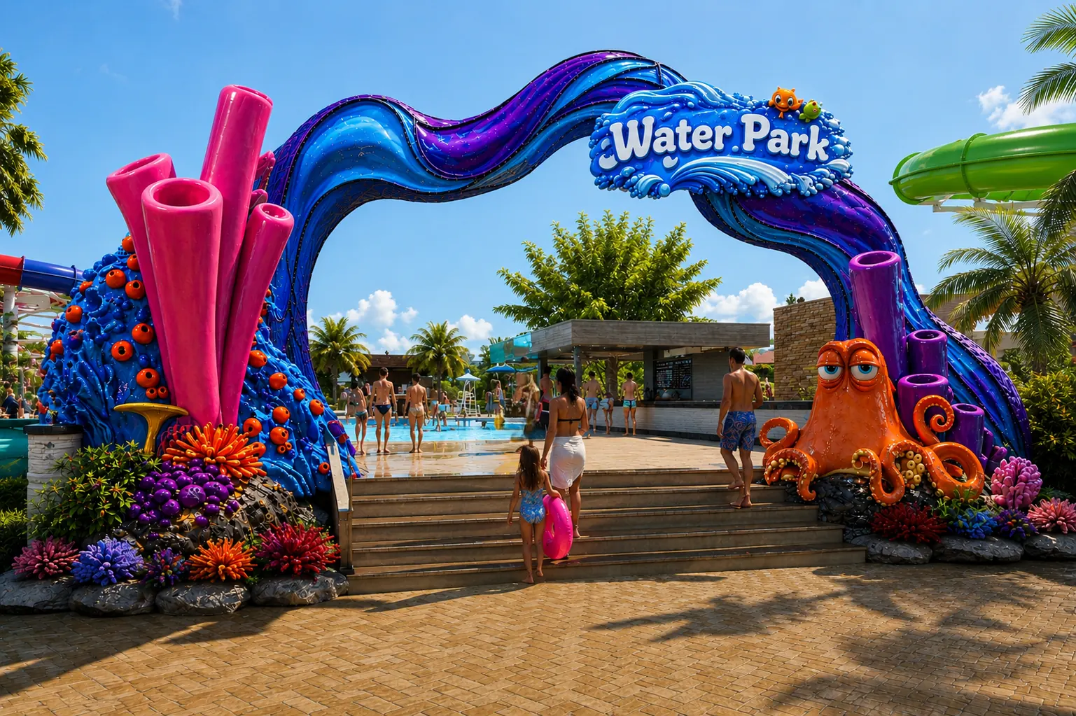 Arco de entrada del Water Park de Cruise On Land Punta Cana
