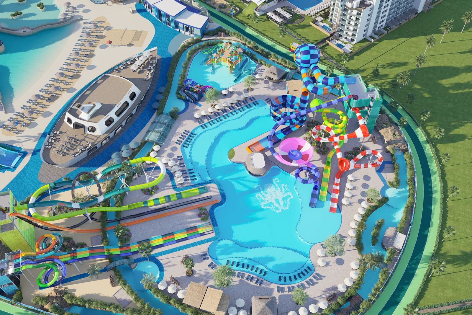 Zona de piscinas del parque acuático de Cruise On Land Punta Cana