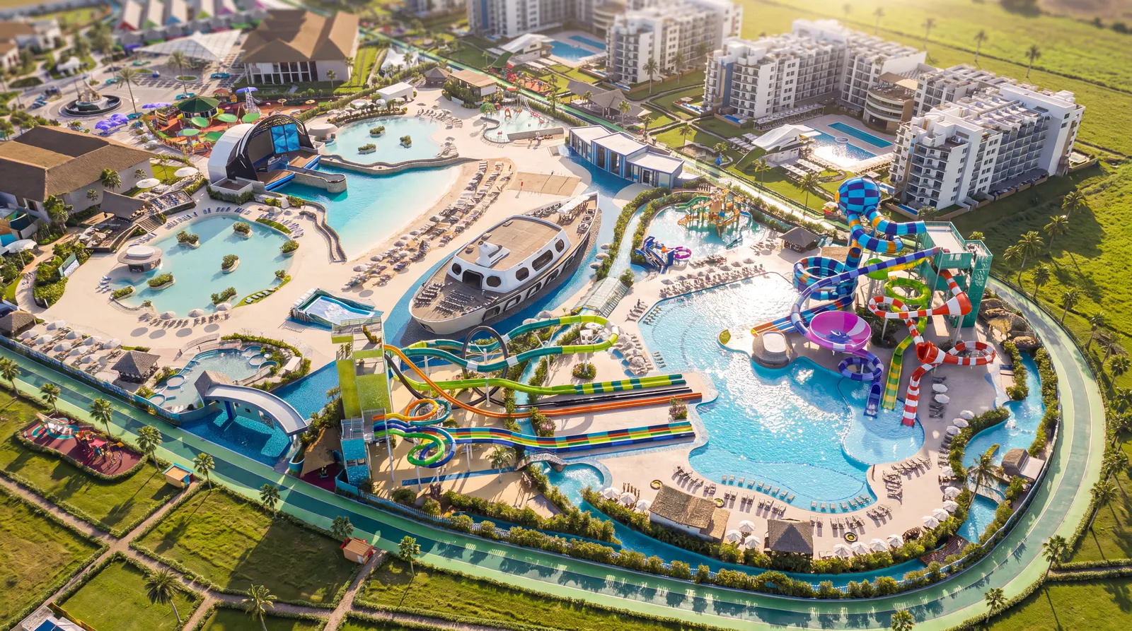 Parque acuático de Cruise On Land Punta Cana con sus atracciones de agua