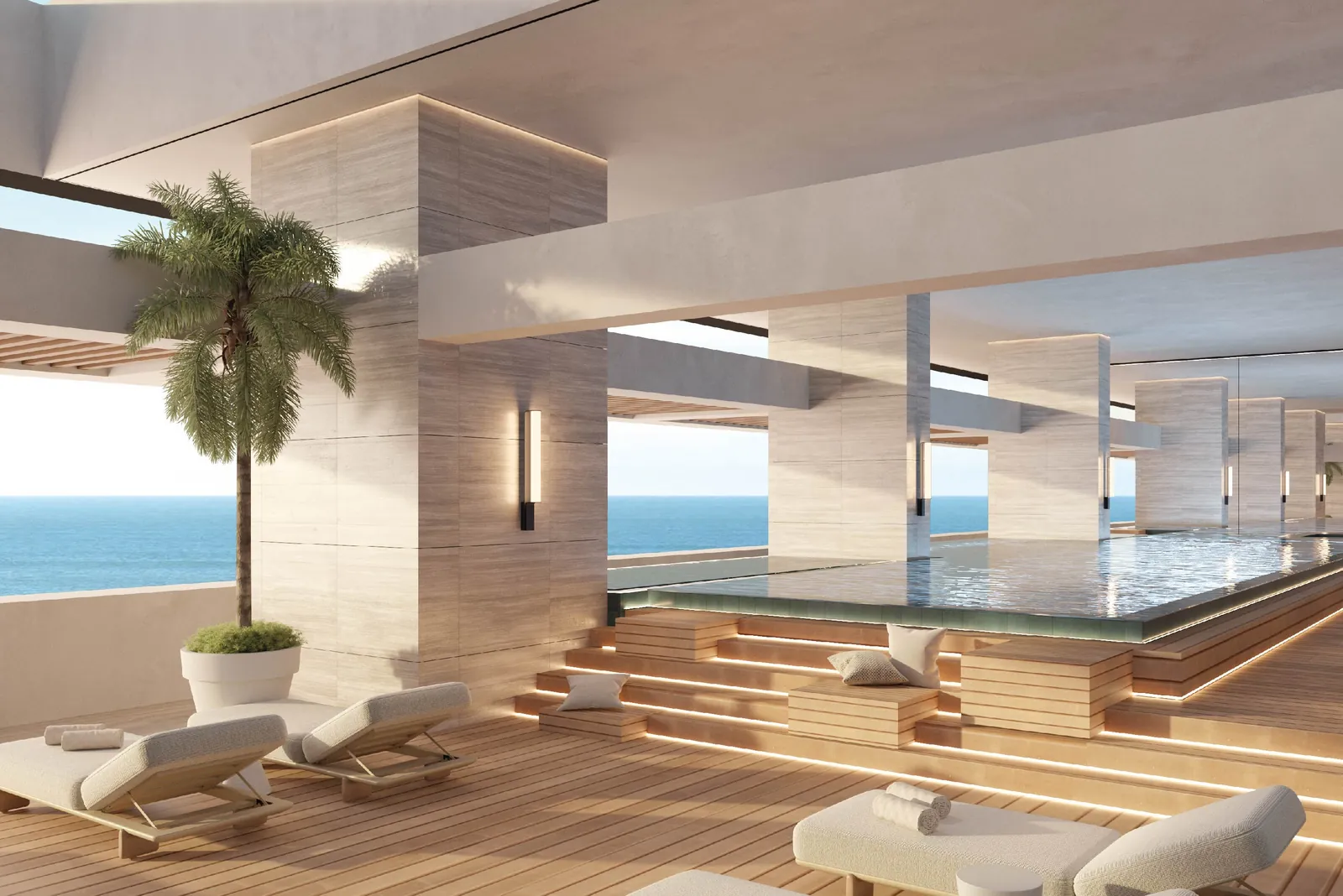 Piscina familiar con vista al mar en el nivel 6 de Oceanic Juan Dolio