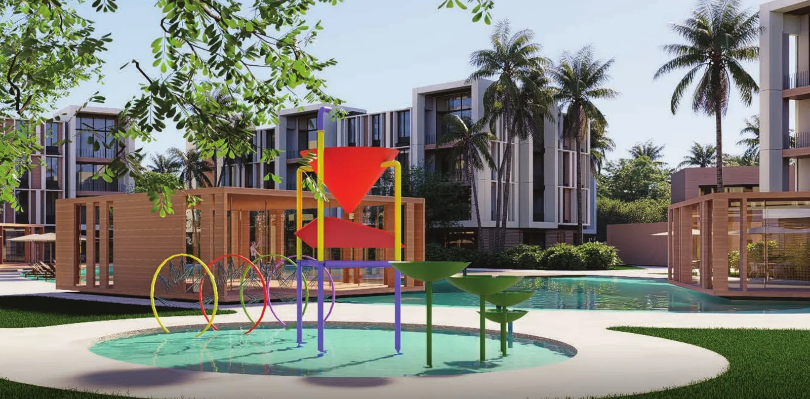 Piscina para niños con juegos de agua en Distrito Playa Juan Dolio