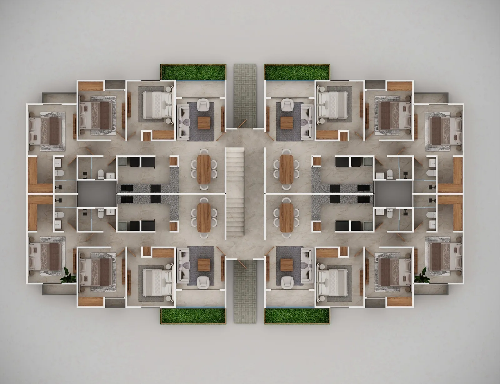 Plano de planta de la tipología B de Brisas de las Colinas 8: 3 habitaciones y 2 baños, 92 m²