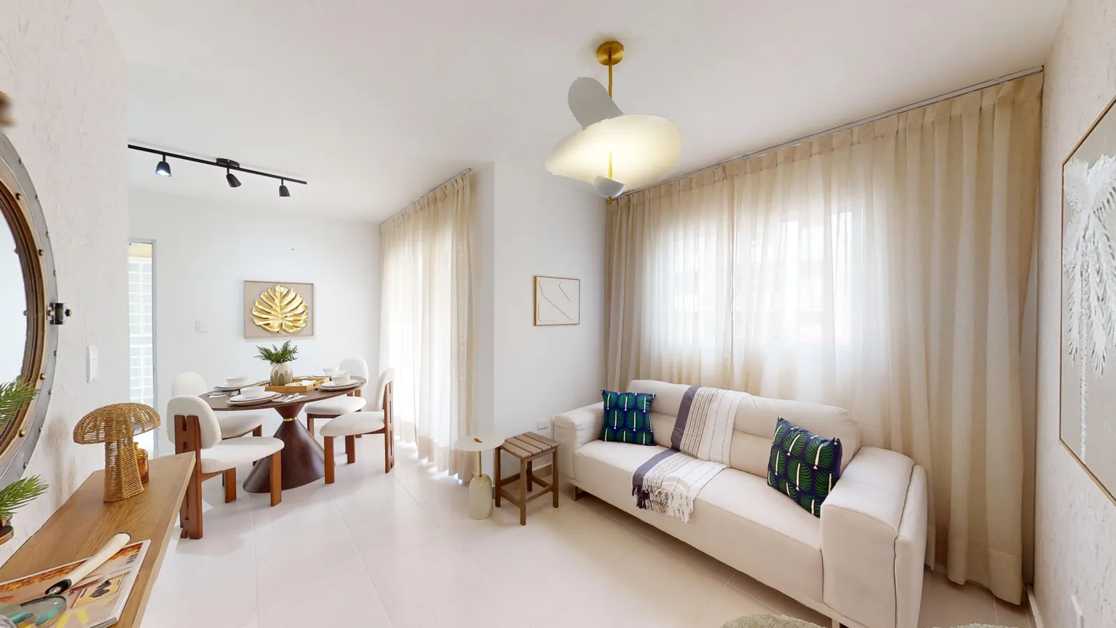 Sala y comedor del apartamento modelo del Residencial Don Galo J. Mariot