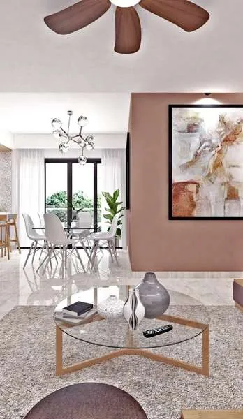 Sala y comedor de un apartamento de 3 habitaciones en Julio Adriano Residences