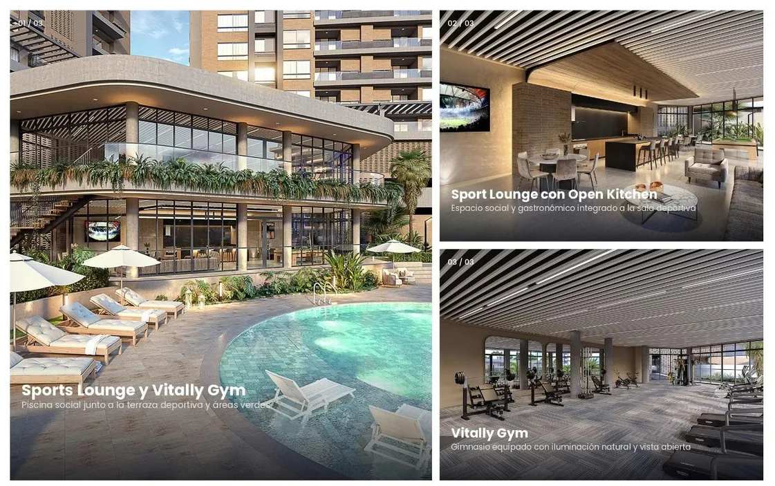 Sports Lounge y Vitally Gym de Traventto Santo Domingo, render ilustrativo