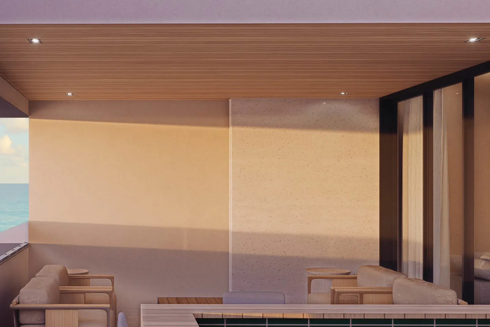 Terraza con jacuzzi del Penthouse D de Oceanic Juan Dolio