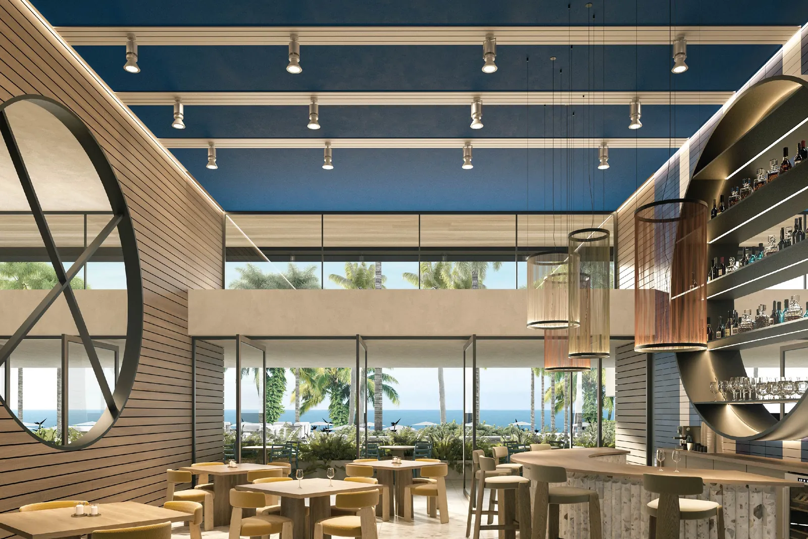 The Blue Bar, bar y restaurante amueblado de Oceanic Juan Dolio