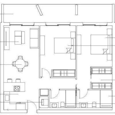 Plano de apartamento tipo C Jardines de Bellas Artes